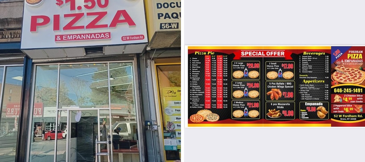 Fordham $1.50 Pizza & Empanadas Menu
